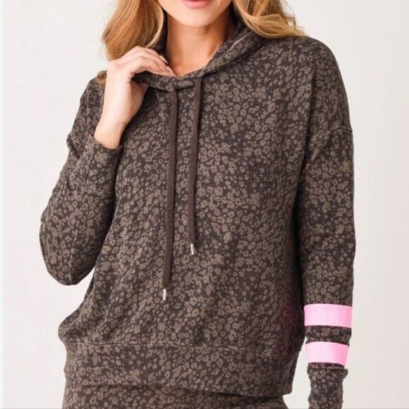 Sundry floral print stripe soft hoodie - Picture 1 of 8